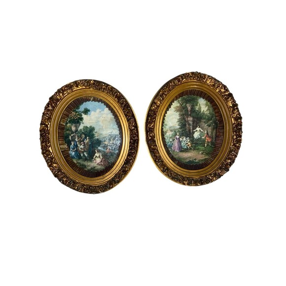 Pair Of Vintage Romm Framed Prints - Picture 1 of 6